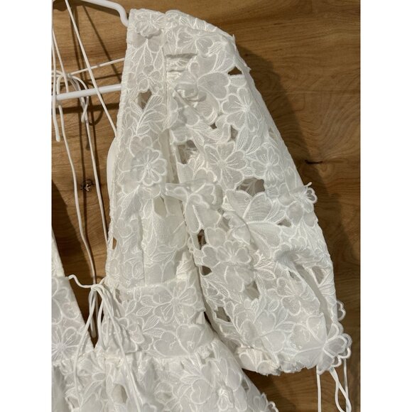 White For Love And Lemons  Woman Small Leighton Mini Dress White Wedding Floral - Picture 6 of 12